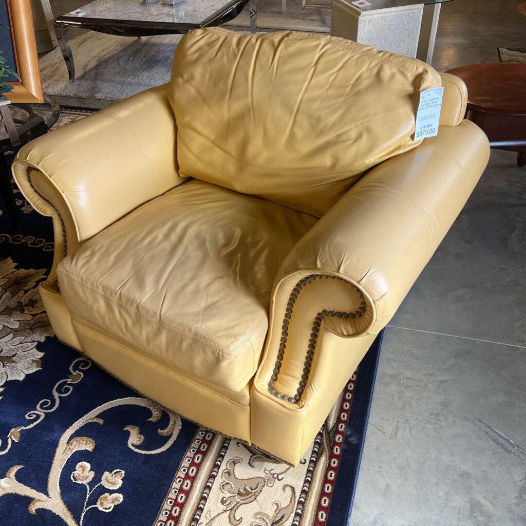 Yellow Leather Lounge Chair