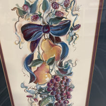 Load image into Gallery viewer, Fruit Print in Gold &amp; Green Frame