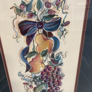 Fruit Print in Gold & Green Frame