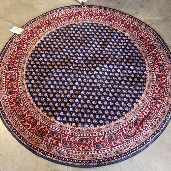 Round Area Rug Blue & Red