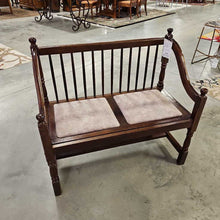 Load image into Gallery viewer, Wood Bench with Side Arms Padded Seat