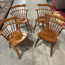 Load image into Gallery viewer, Ethan Allen Nutmeg Maple Comb Back Mates Chairs Set of 4